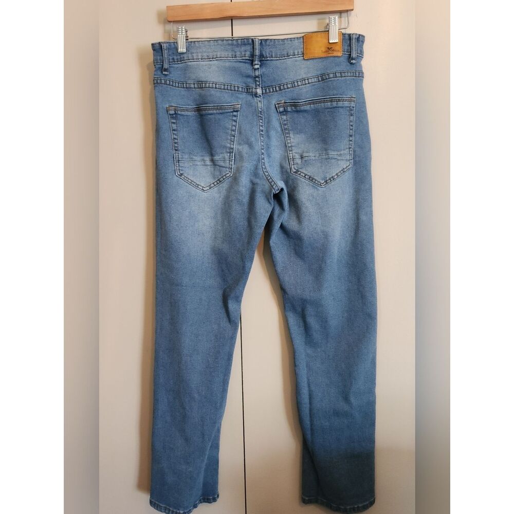 19 Smith & Mills Mens Light Blue Denim Jeans Straight leg Size 33x30